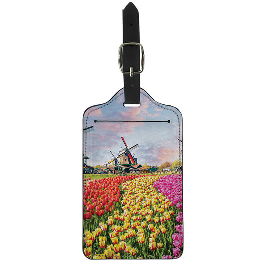 Tulip Field Print Luggage Tag