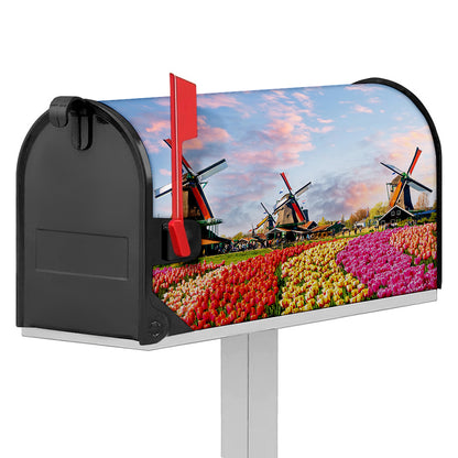 Tulip Field Print Mailbox Cover