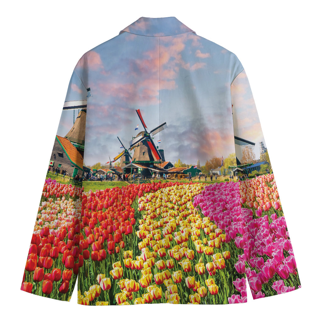 Tulip Field Print Men's Blazer