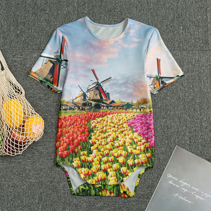 Tulip Field Print Men's Bodysuit