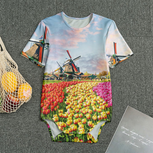 Tulip Field Print Men's Bodysuit