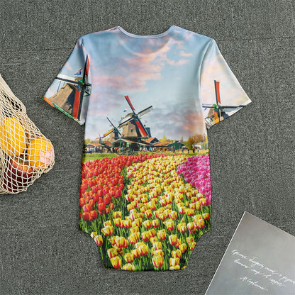Tulip Field Print Men's Bodysuit