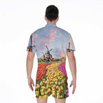 Tulip Field Print Men's Rompers