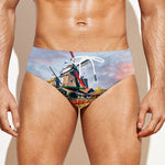 Tulip Field Print Men's Swim Briefs