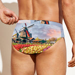 Tulip Field Print Men's Swim Briefs