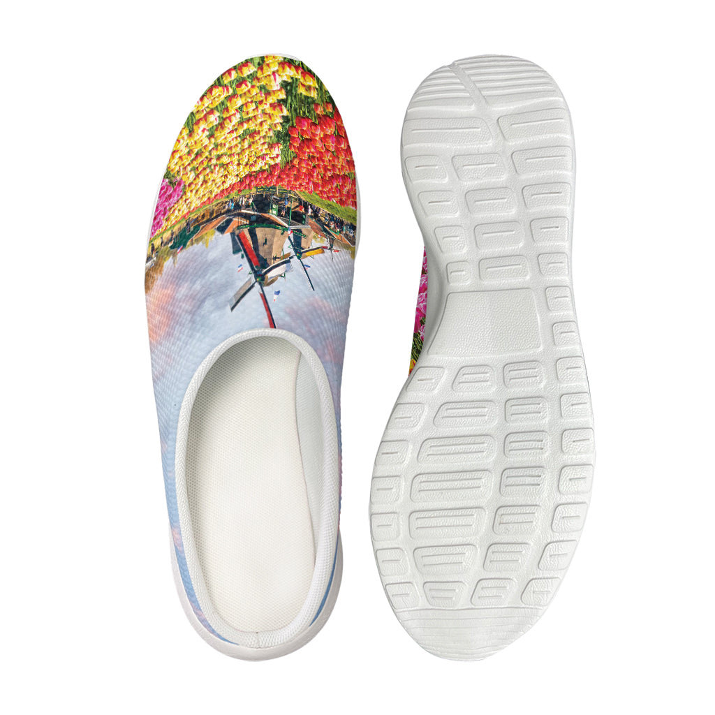 Tulip Field Print Mesh Casual Shoes
