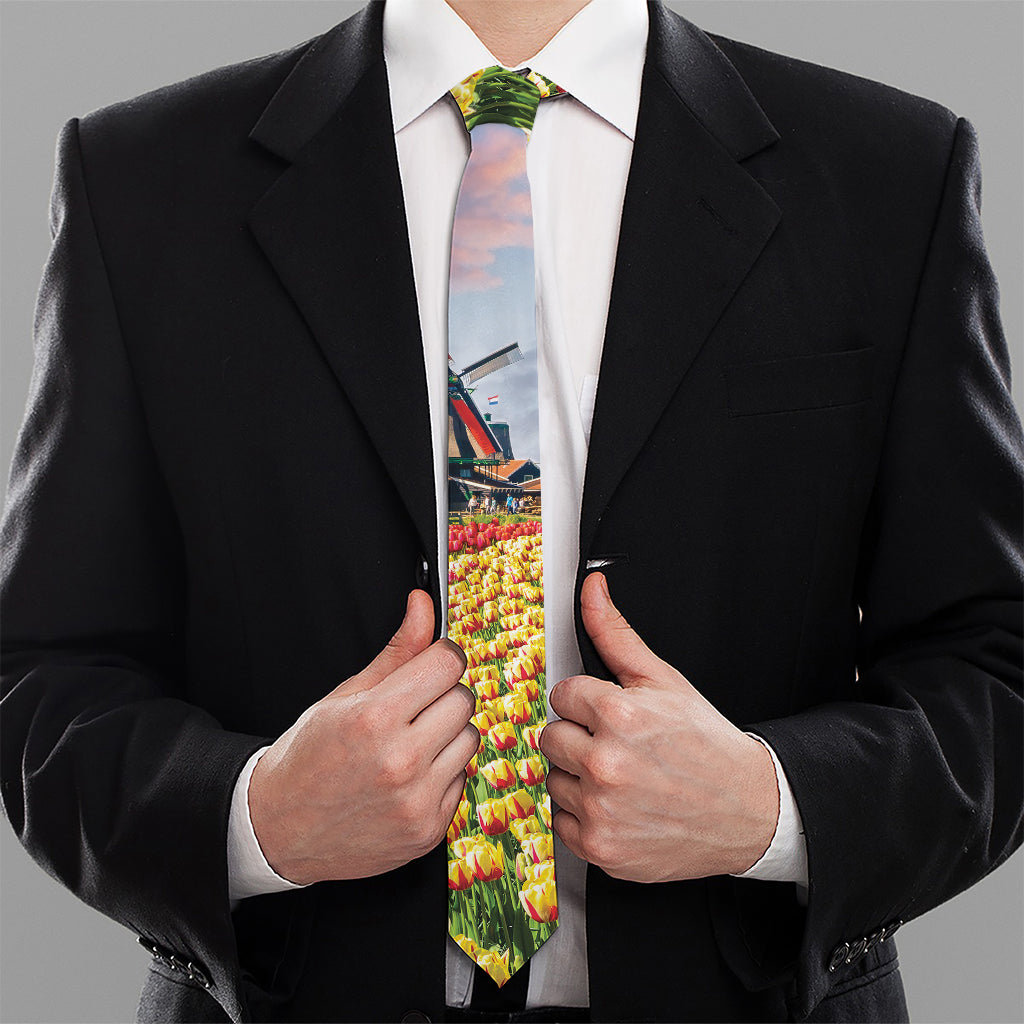 Tulip Field Print Necktie