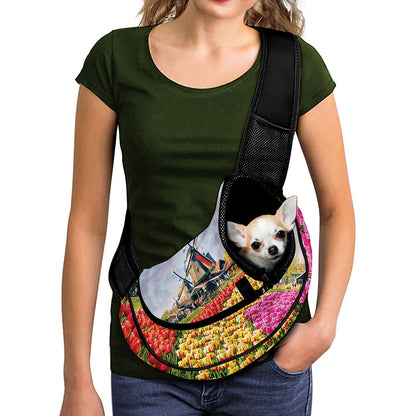 Tulip Field Print Pet Sling Carrier