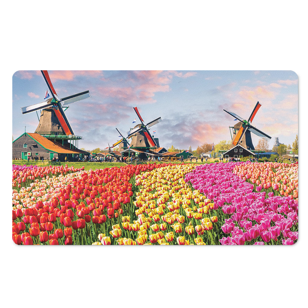 Tulip Field Print Polyester Doormat