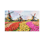 Tulip Field Print Polyester Flag