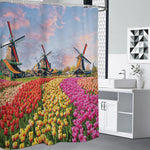 Tulip Field Print Premium Shower Curtain