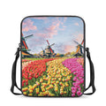 Tulip Field Print Rectangular Crossbody Bag