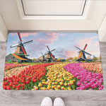 Tulip Field Print Rubber Doormat