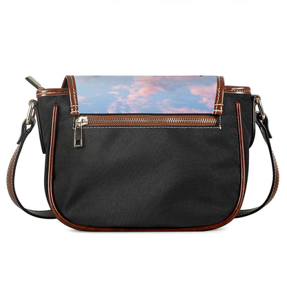 Tulip Field Print Saddle Bag