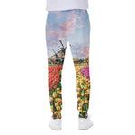 Tulip Field Print Scuba Joggers