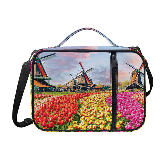 Tulip Field Print Shoulder Strap Bible Bag