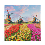 Tulip Field Print Silk Bandana
