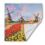 Tulip Field Print Silk Bandana