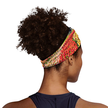 Tulip Field Print Sports Headband