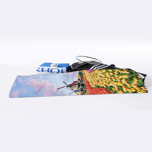 Tulip Field Print Sports Towel
