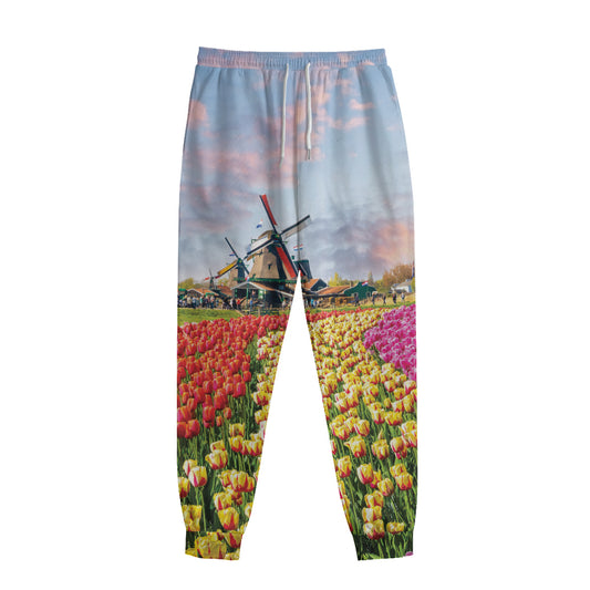 Tulip Field Print Sweatpants