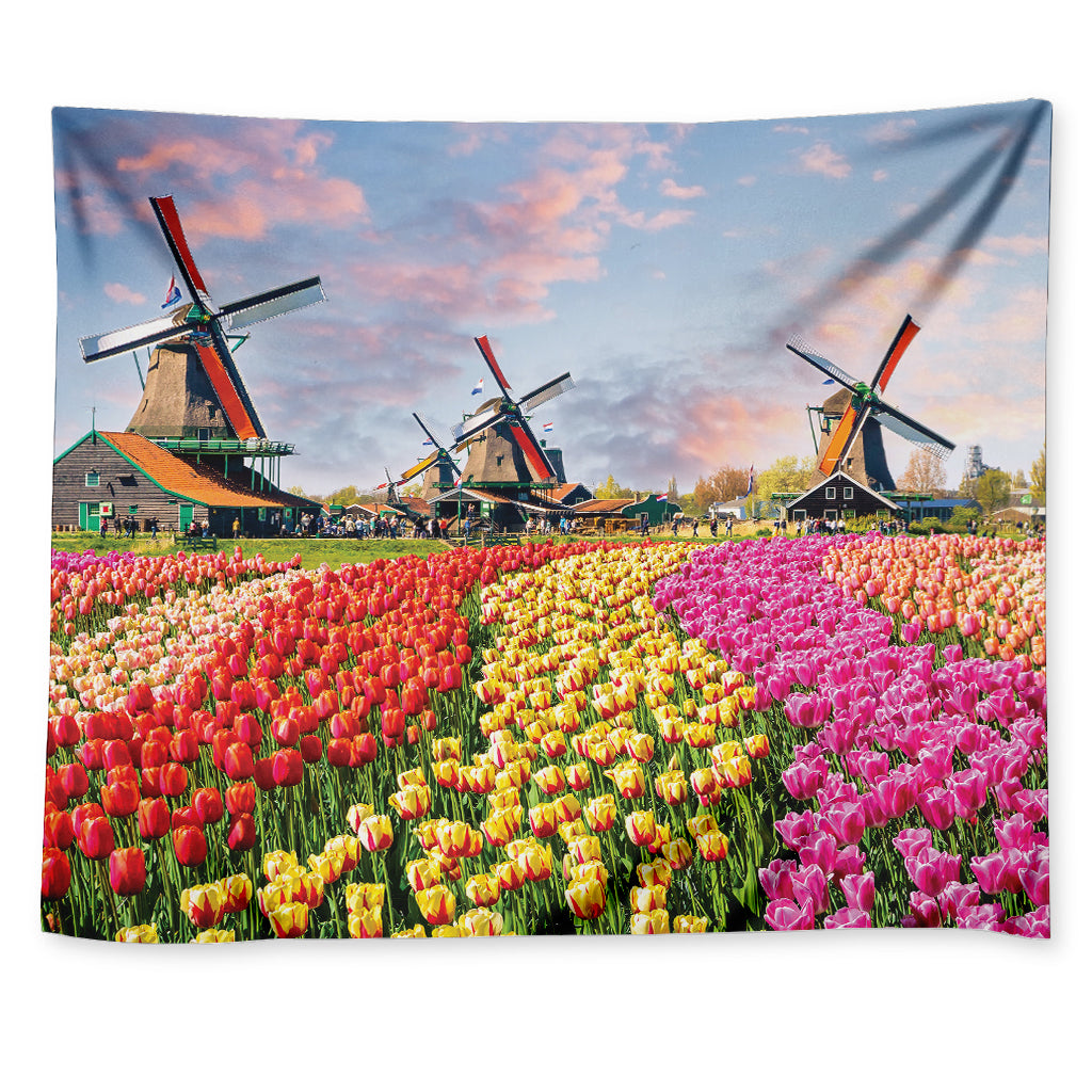 Tulip Field Print Tapestry