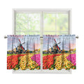 Tulip Field Print Tier Curtains