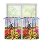 Tulip Field Print Tier Curtains