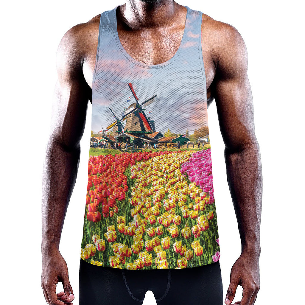 Tulip Field Print Training Tank Top