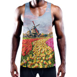 Tulip Field Print Training Tank Top