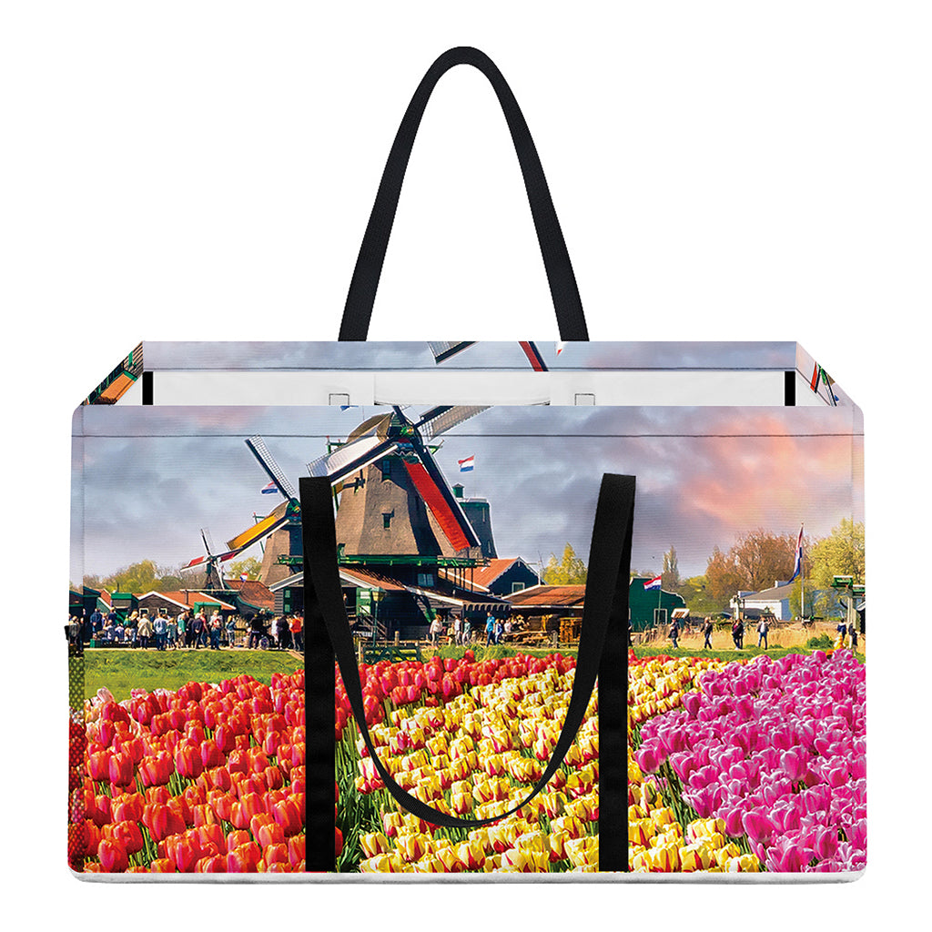 Tulip Field Print Utility Tote Bag