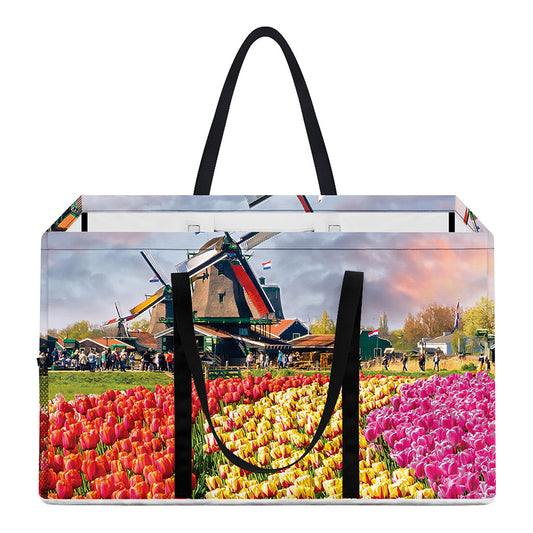 Tulip Field Print Utility Tote Bag