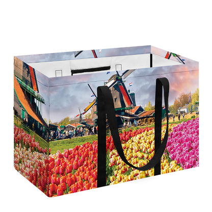Tulip Field Print Utility Tote Bag