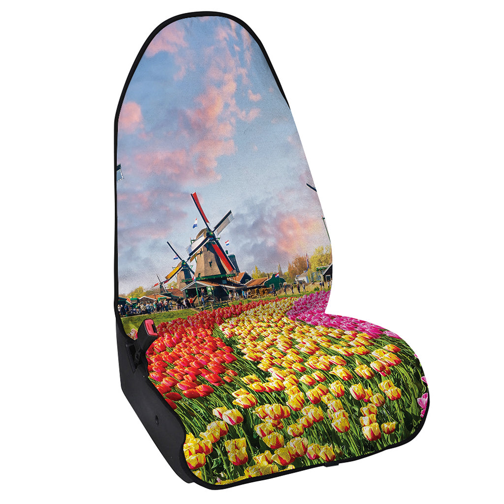 Tulip Field Print Waterproof Car Seat Cover