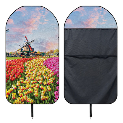 Tulip Field Print Waterproof Car Seat Cover
