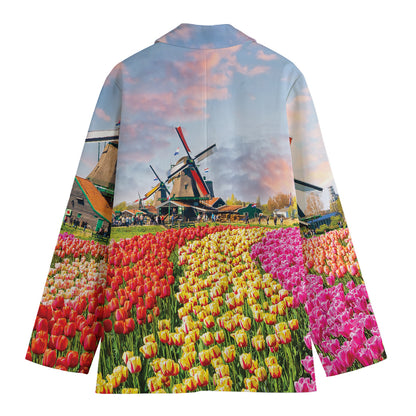 Tulip Field Print Women's Blazer