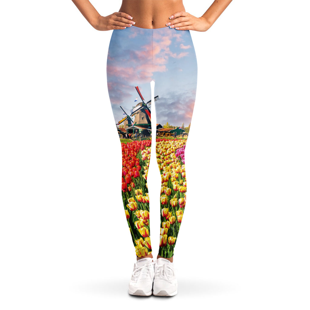 Tulip Field Print Women's Leggings