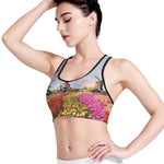 Tulip Field Print Women's Sports Bra