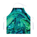 Turquoise Acid Melt Print Adjustable Apron