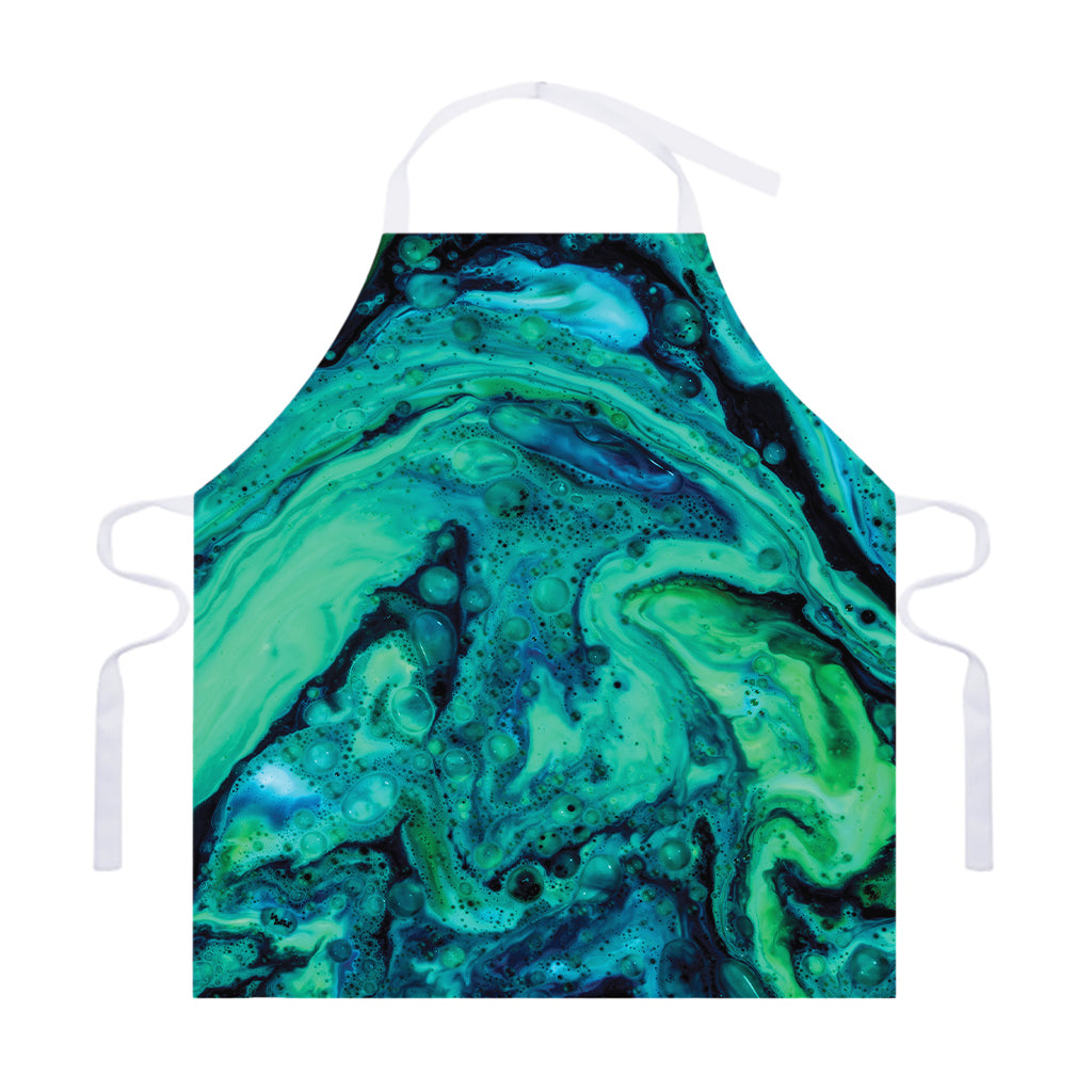 Turquoise Acid Melt Print Adjustable Apron