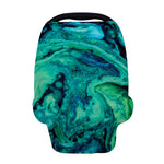 Turquoise Acid Melt Print Baby Seat Cover