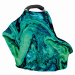 Turquoise Acid Melt Print Baby Seat Cover