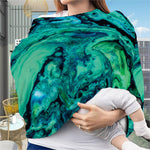 Turquoise Acid Melt Print Baby Seat Cover