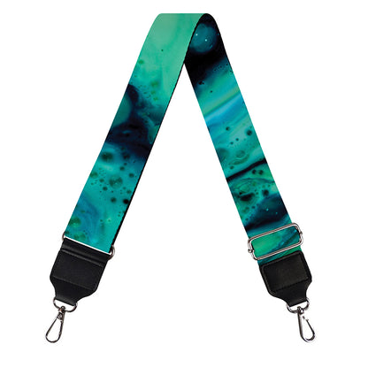 Turquoise Acid Melt Print Bag Strap