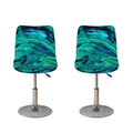 Turquoise Acid Melt Print Bar Stool Covers