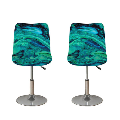 Turquoise Acid Melt Print Bar Stool Covers