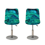 Turquoise Acid Melt Print Bar Stool Covers