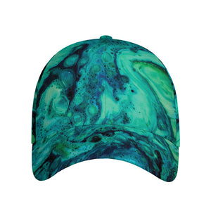 Turquoise Acid Melt Print Baseball Cap