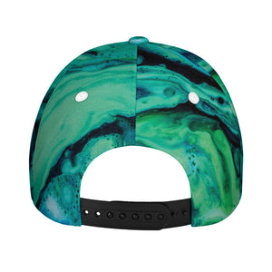 Turquoise Acid Melt Print Baseball Cap