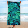 Turquoise Acid Melt Print Beach Towel